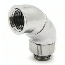 Conexão - 2x G1/4 - 90º - Swiftech - 90D-DUAL-SWV-G1-4-MFA-CHR - Cromada