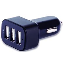 Carregador Veicular > USB - 3 portas - Multilaser - Preto - CB074