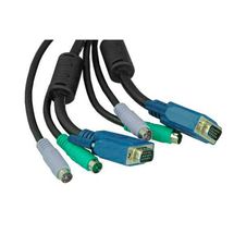 Conjunto de Cabos KVM - 02 minidin M + 1 HDB15 M x 02 minidin M + 1 HDB15 M - 1,8m - Stock - 831001