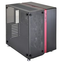 Gabinete E-ATX - Lian-Li Red & Black PC-O9 - Preto Vermelho - PC-O9WRX