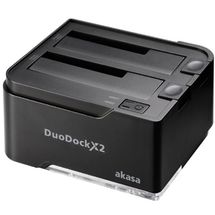 Doca 2.5pol/3.5pol - SATA > USB3.0 - Akasa DuoDock X Dual Cloning- Preto - AK-DK06U3-BK