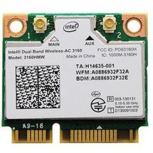 Placa de Rede WiFi/Bluetooth - Mini PCI-E - Intel Wireless-AC 3160 (p/ notebooks) - B00IOS19E6