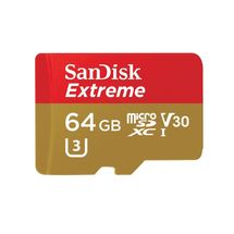 Cartão de memória - microSDHC - 64GB - Sandisk Extreme - SDSQXVF-064G-GN6MA
