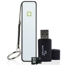 Kit Power Bank + Leitor de cartão + Cartão de Memoria Micro SD 8GB - Multilaser - MC200