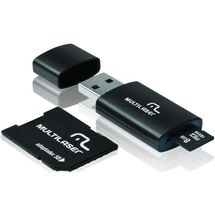 Cartão de memória - microSDHC -  8GB - Multilaser (Pendrive 3 em 1) - MC058