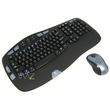 Teclado e Mouse - USB - Logitech Cordless Desktop Wave - Preto - 920-000264