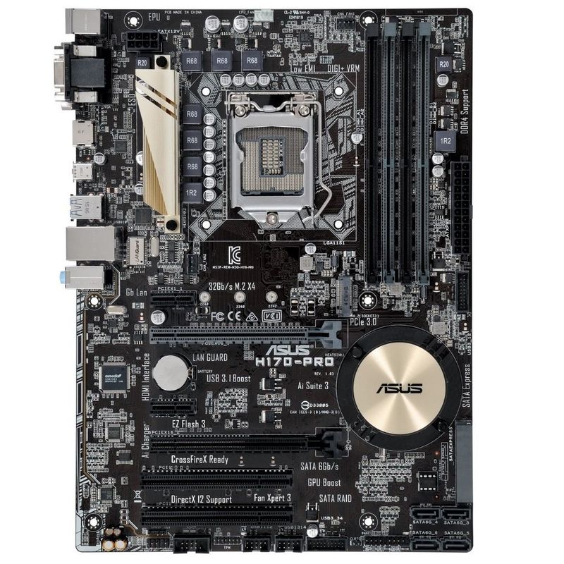 マザーボード ASUS H170 PRO + Intel Core i5-6500 Placa mãe LGA 1151 - Asus H170-Pro (ATX) - Waz