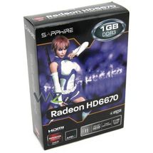 Placa de vídeo PCI-E AMD HD 6670 1GB/128bits Saphire - 299-1E198-700SA
