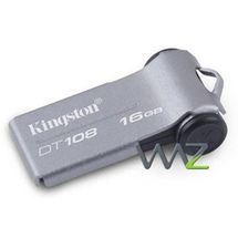 Pendrive USB2.0  16GB Kingston DataTraveler 108 - Preto/Cinza - DT108/16GB