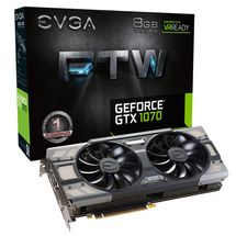 Placa de vídeo - NVIDIA GeForce GTX 1070 (8GB / PCI-E) - EVGA FTW Gaming ACX3.0 - 08G-P4-6276-KR