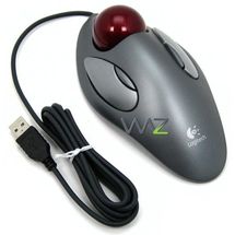 Trackball - USB e PS/2 - Logitech TrackMan Marble - Cinza/Vermelho - 910-000806