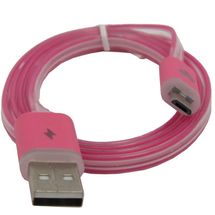 Cabo Adaptador - USB 2.0 > Micro - 1m - MD9 Neon (Rosa) - Branco/Transparente - 7897054611237