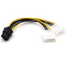Cabo adaptador de energia - 4 pinos molex (2X) > 6 pinos (placa de vídeo)