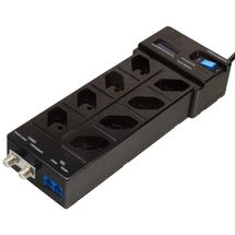 DPS -  8 tomadas - Clamper Multi Proteção (c/ Contador de Surtos) - Preto - 9237