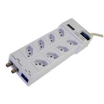 DPS -  8 tomadas - Clamper Multi Proteção (c/ Contador de Surtos) - Branco - 9437