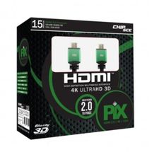 Cabo de Vídeo - HDMI 2.0 - 15m - Chip SCE PIX - Preto - 018-1520 - 7343
