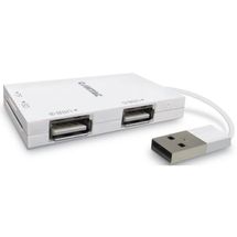 Hub USB 2.0 - 2 portas - Comtac Combo Slim Hub (c/leitor de cartão) - Branco - 9263