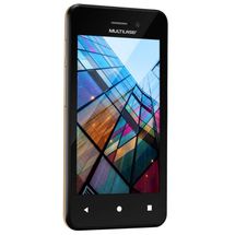 Smartphone Multilaser MS40S (Dual Chip, Quad-Core, 8GB, 4pol, 3G) - Preto/Dourado - P9041