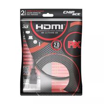 Cabo de Vídeo - HDMI 2.0 -  2m - Chip SCE PiX - Preto - Rohs 1886