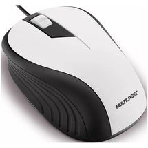 Mouse - Multilaser - Emborrachado - Branco e Preto - MO224