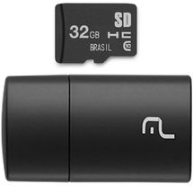 Cartao de Memoria - Multilaser 2X1: Leitor USB + Classe 10 32GB - MC163
