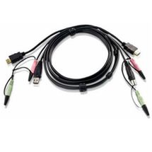 Conjunto de Cabos KVM - 1,8m - ATEN 2L7D02UH (USB, HDMI, Audio 3.5mm)