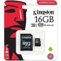 Cartão de Memória - microSDHC - 16GB - Kingston - Classe 10 - SDCS/16GB