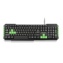 Teclado Gamer - USB - Multilaser  - TC201 (Multimídia,  Preto/Verde)
