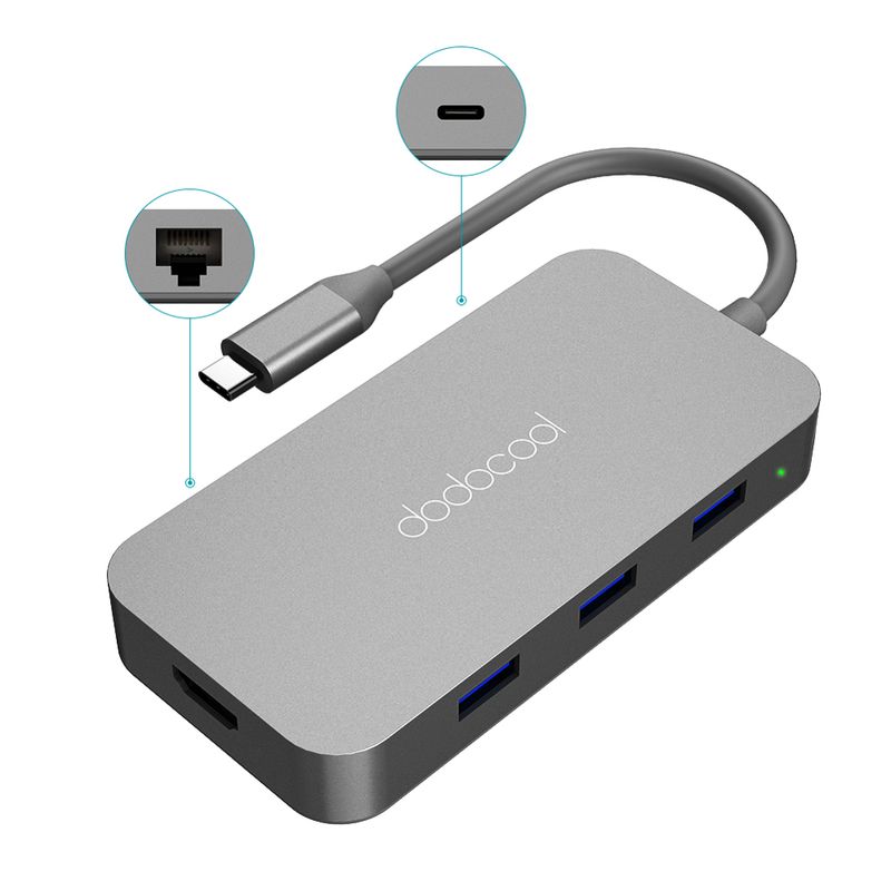 115072-2-Hub_USB_C_31_3_portas_USB_30_1_porta_USB_C_Ultra_HD_4K_Giganit_Ethernet_DodoCool_115072