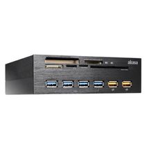 Leitor de Cartão - Externo para baia 5,25 com 4 USB 3.0 e 2 USB 2.0 - AKASA - AKHC07BK