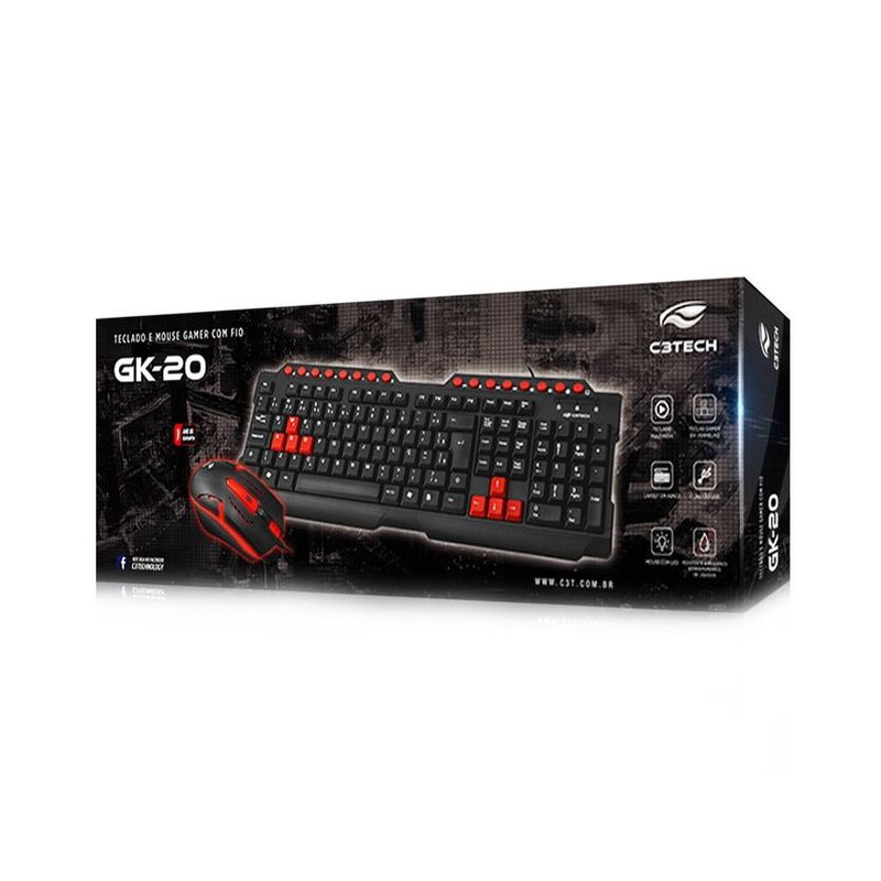 119508-1-OPEN_BOX_Teclado_e_Mouse_USB_C3_Tech_Preto_Gaming_GK_20BK_119508