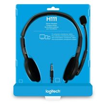 [OPEN BOX] Fone de Ouvido (c/ mic) - 3,5mm - Logitech Stereo Headset Multidispositivos H111 - Cinza - 981-000612
