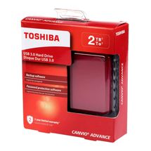HD Externo Portátil 2TB Toshiba Canvio Basics USB 3.0 - HDTC920XR3AA - Vermelho