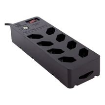 DPS - Filtro de Linha 8 tomadas + 2 x USB - iClamper Energia 8 + USB - Preto - 13003
