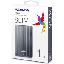 HD Externo Portátil 1TB USB 3.2 ADATA AHC660 Ultra Slim Alumínio - AHC660-1TU31-CGY - Prata