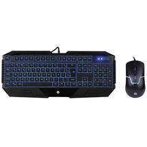 Teclado e Mouse - USB - HP Game - Preto - Led azul - GK1100