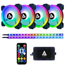 Cooler Gabinete 12cm - Apevia RGB Twilight c/ controle (pack com 4) - TL412L2S-RGB