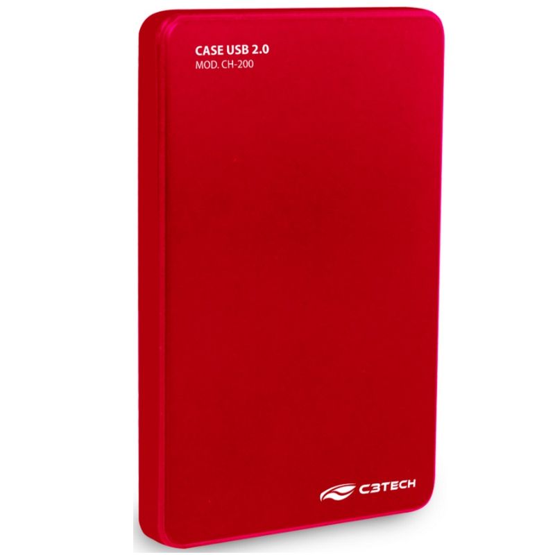 121078-1-Gaveta_Externa_Portatil_25pol_SATA_USB_20_C3Tech_Vermelho_CH_200RD_121078