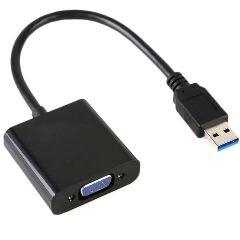 Adaptador de Video USB A Macho VGA Femea Preto MD9 7350 Waz