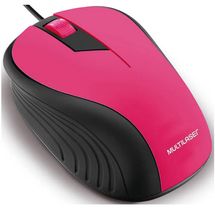 Mouse - Multilaser - Emborrachado - Rosa - MO223