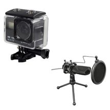 Webcam e Camera Sport USB 2.0 / HDMI HOOPSON SCH-003 (Full HD, WIFI) e Microfone Streaming GXT 232 Mantis USB - T22656