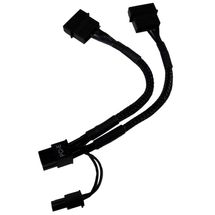 Cabo adaptador de energia - 4 pinos molex (2X) > 8 pinos (placa de vídeo) - malha de proteção - Preto - 20cm