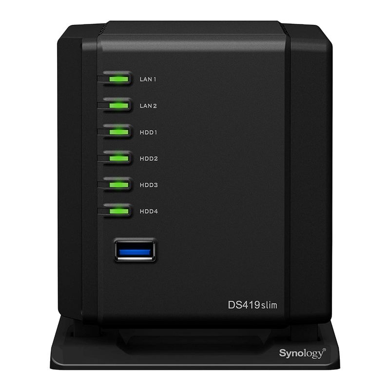 121662-1-NAS_Synology_Diskstation_4_baias_DS419_Slim_Armada_385_512MB_DDR3_4x_HDSSD_de_2_5pol_2x_1GbE_LAN_sem_discos_121662