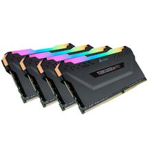 Memória DDR4 - 128GB (4x 32GB) / 3.600MHz Corsair VENGEANCE RGB PRO Black - CMW128GX4M4D3600C18