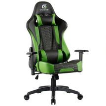 Cadeira Gamer Fortrek Cruiser (Black/Green, até 135kg, encosto e braços ajustáveis) - 70517