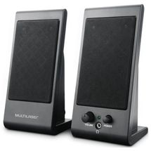 Caixa de Som - 2.0 - 3W - Multilaser - SP009 - (USB/P2, Preto)