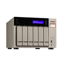 NAS QNAP 6 baias TVS-673e-8G-US (AMD RX-421BD, 8GB DDR4, 2x M.2 SATA, 4x GbE LAN, 2x PCIe x4 slot, IR, HDMI, s/ discos)