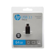 Pendrive USB 3.1 + Tipo C - 64GB - HP X5000M - HPFD5000M-64