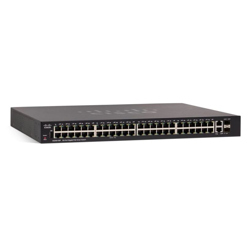122870-1-Switch_50_Portas_Gerenciavel_10_100_1000_2_SFP_POE_CISCO_Smart_SG250_50P_K9_NA_122870