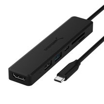 Hub USB-C 3.0 (6 em 1: 1x USB 2.0, 1x 3.0, 1 x SD, 1 x Micro SD, 1 x HDMI , 1 x USB-C) - Sabrent - HB-TC6C
